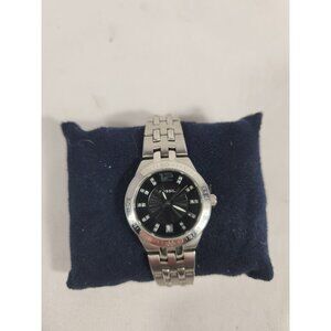 Fossil Blue Womens Watch AM-4018 Bezel Glass Rhinestone Vintage 6" Gift Ready